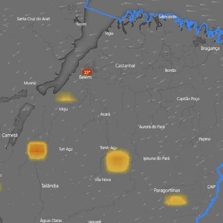 Mapa mostra focos de queimadas no Pará - Lapis/Ufal