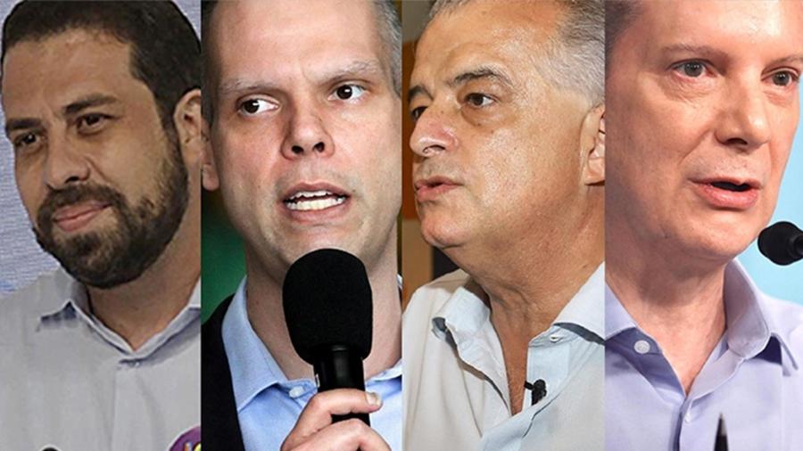 Guilherme Boulos (PSOL), Bruno Covas (PSDB), Márcio França (PSB) e Celso Russomanno (Republicanos) - Reprodução