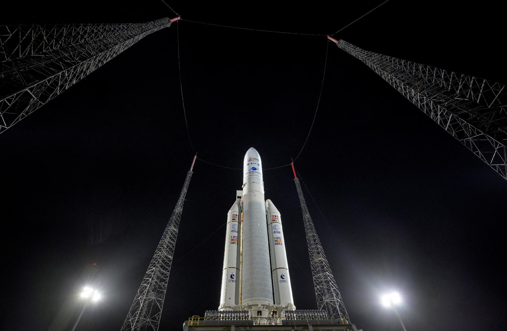 Dec. 22 night image shows Ariane 5 rocket - Bill Ingalls/NASA/Handout via Reuters
