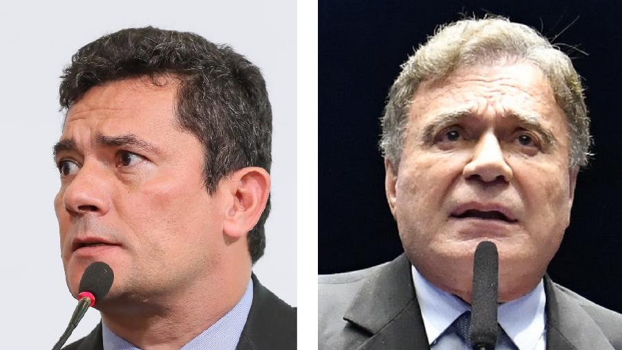 O ex-ministro Sergio Moro (União Brasil) e o senador Alvaro Dias (Podemos), adversários na disputa pelo Senado no Paraná - Isac Nóbrega/PR e Waldemir Barreto/Agência Senado