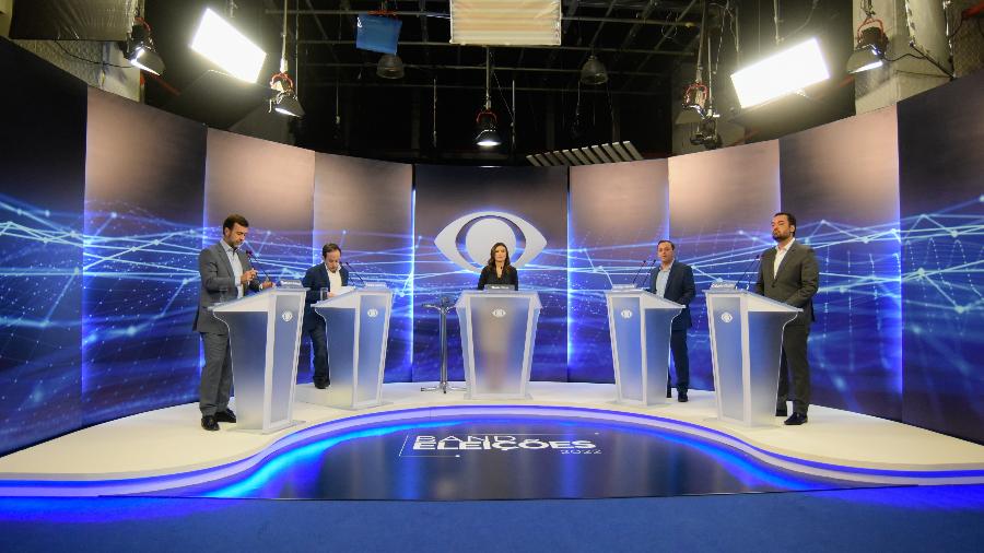 07.ago.2022 - Candidatos ao governo do Rio de Janeiro no debate da Band - Divulgação/Band