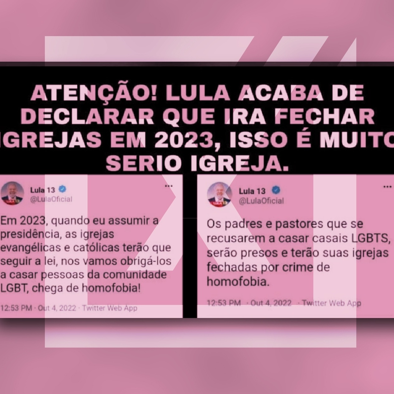 Lula é cristão, nunca fechou nem vai fechar igrejas - Lula