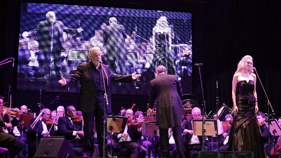 Plácido Domingo durante apresentação de 2012 em Fortaleza