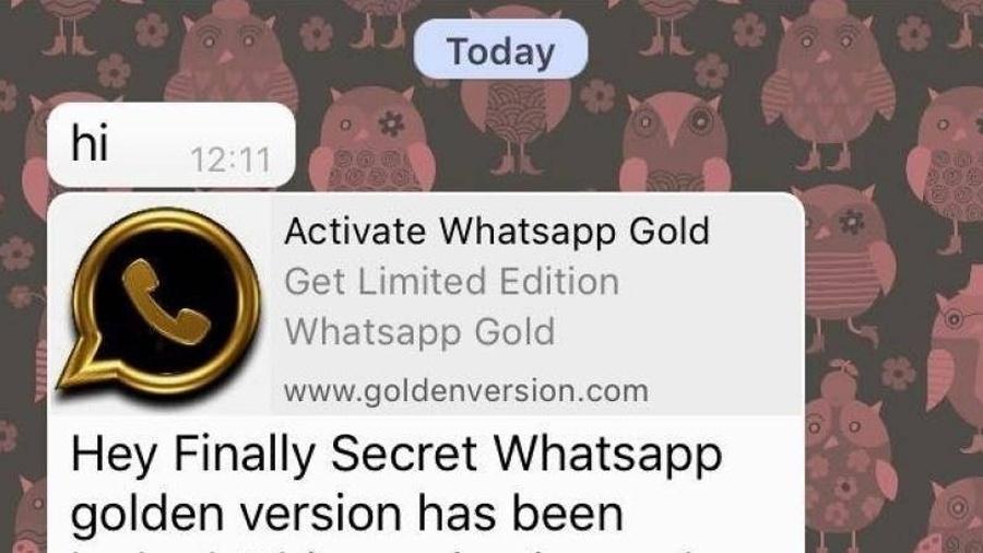 WhatsApp Gold é golpe - Reprodução
