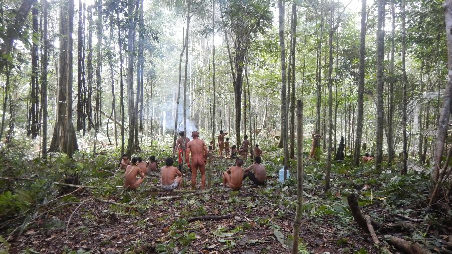 Indígenas da etnia korubo contatados em operação da Funai no primeiro semestre de 2019 no Vale do Javari, no Amazonas - Ascom/Funai 
