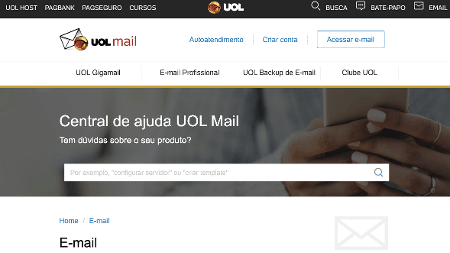 Como configurar um e-mail no Criador de Sites do UOL 
