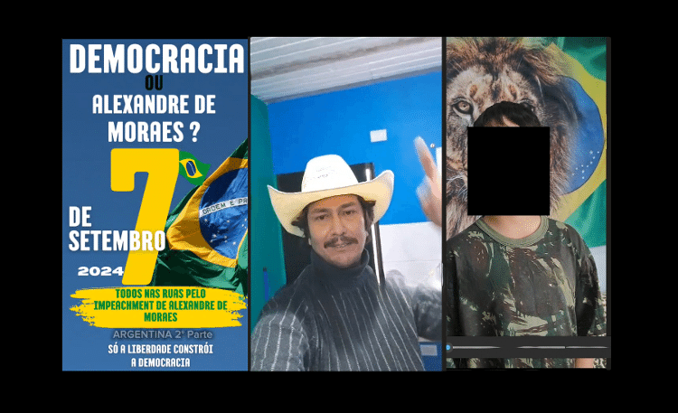 Em vídeo, foragidos do 8/1 na Argentina dizem apoiar protestos contra Alexandre de Moraes no 7 de Setembro; à dir., menino se diz filho de "exilado político"