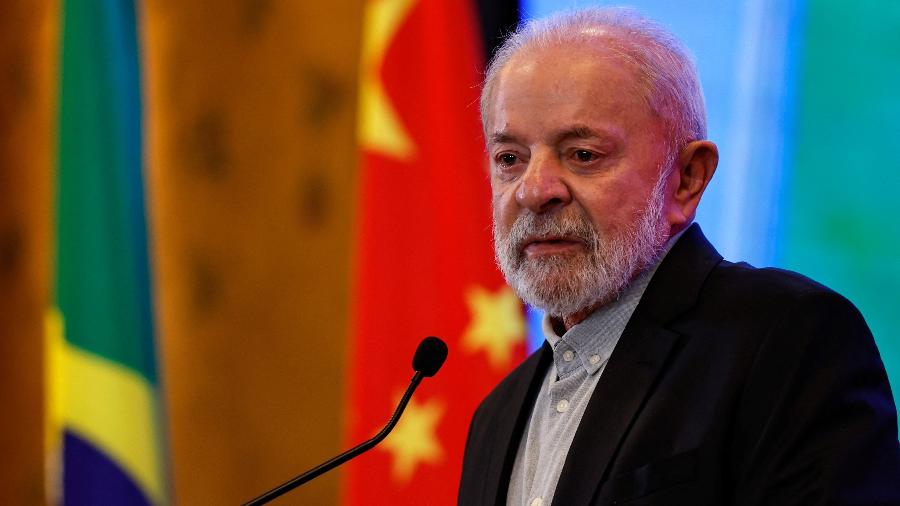 O presidente Lula fala em entrevista coletiva em Pequim, na China O presidente Lula fala em entrevista coletiva em Pequim, na China