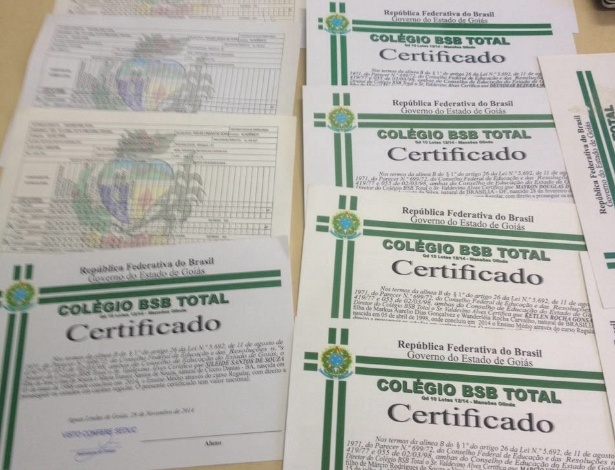 Diplomas falsos que eram vendidos no DF por preços entre R$ 600 e R$ 800 - Divulgação