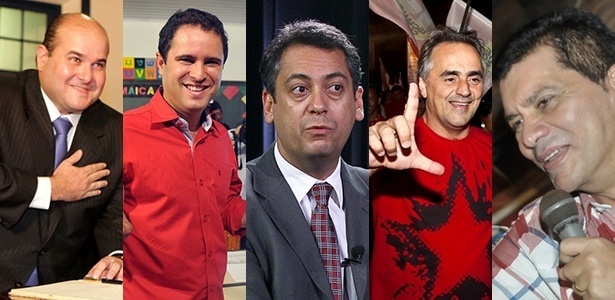 A partir da esq., os prefeitos Roberto Cláudio (PDT-CE), Edivaldo Holanda (PDT-MA), Clécio Luís (Rede-AP), Luciano Cartaxo (PSD-PB) e Carlos Amastha (PSB-TO)