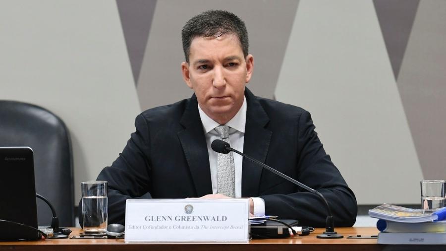 11.jul.2019 - O jornalista Gleen Greenwald em audiência na Comissão de Constituição e Justiça no Senado - Edilson Rodrigues/Agência Senado