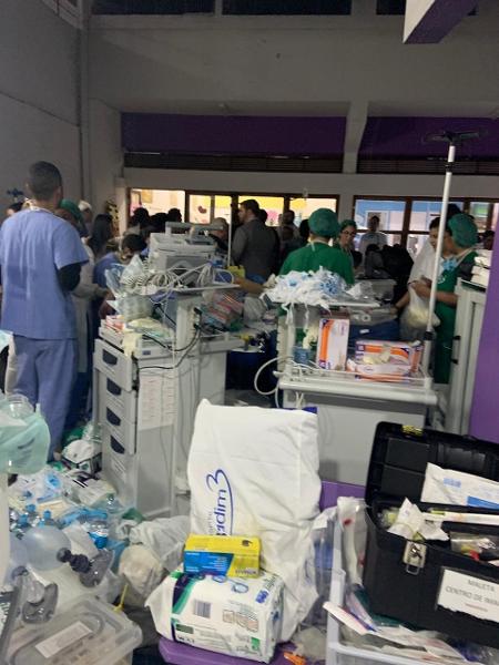 13.set.2019 - Creche vizinha ao Badim recebeu cerca de 50 pacientes resgatados - Arquivo Pessoal
