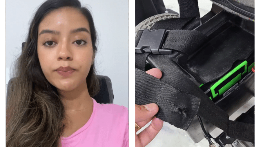 Esther Luz disse ter sido tratada com desrespeito e que cadeira foi quebrada "de propósito" por funcionário em voo da Azul - Reprodução/Instagram