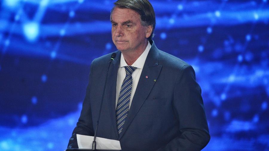 Jair Bolsonaro (PL) durante debate presidencial UOL, Band, Folha de S.Paulo e TV Cultura - Renato Pizzutto/Band