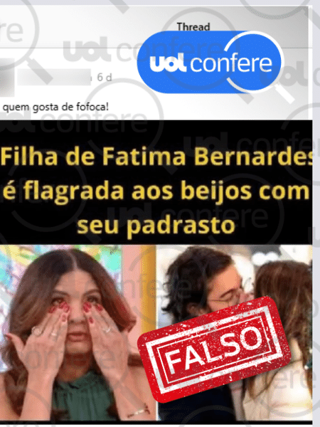 3.dez.2024 - Foto mostra Túlio Gadêlha beijando Fátima Bernardes, e não a filha dela