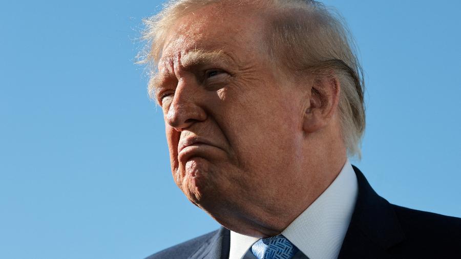 Presidente dos Estados Unidos, Donald Trump, conversa com jornalistas Presidente dos Estados Unidos, Donald Trump, conversa com jornalistas