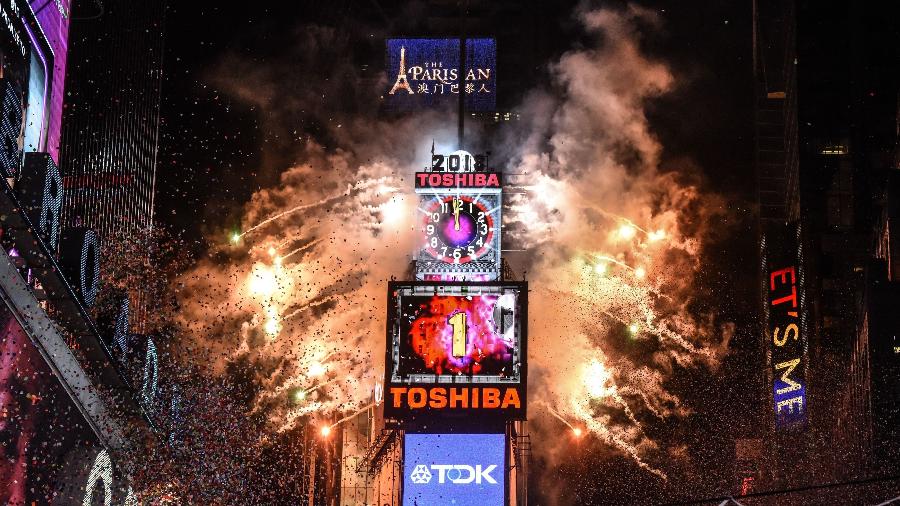 Festa de Ano Novo na Times Square, em Nova York (EUA) - Stephanie Keith/Getty Images/AFP