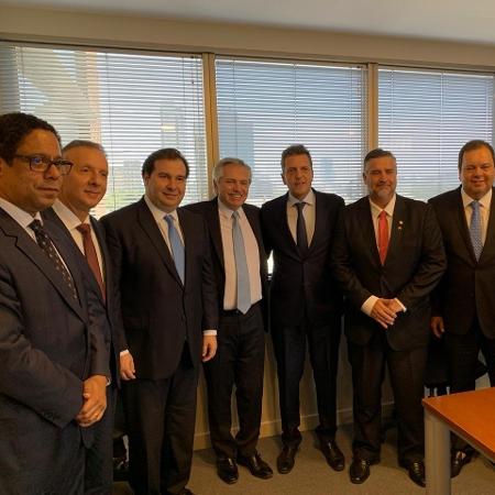 Rodrigo Maia levou uma comitiva de deputados ao encontro com Alberto Fernandez, presidente eleito da Argentina - Divulgação