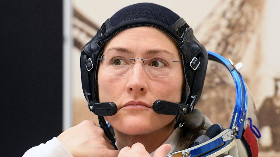 14.mar.2019 - A astronauta norte-americana Christina Koch - Kirill Kudryavtsev/AFP