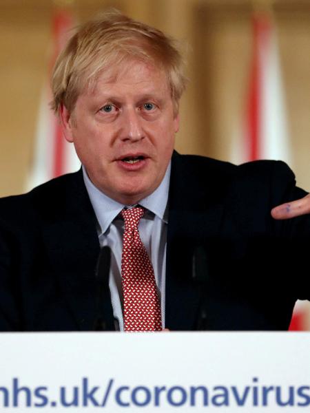 Premiê britânico, Boris Johnson, durante pronunciamento em Londres - 