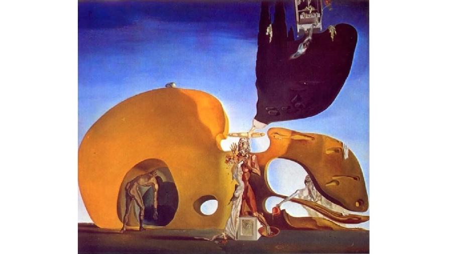 "O Nascimento dos Desejos Líquidos", quadro do pintor surrealista espanhol Salvador Dalí. Quem interpreta o cérebro de "O Coiso"? - Reprodução