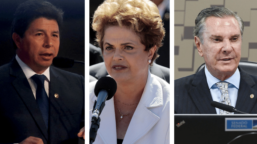 Pedro Castillo, Dilma Rousseff e Fernando Collor - REUTERS/Sebastian Castaneda, Estadão Conteúdo e Jefferson Rudy/Agência Senado