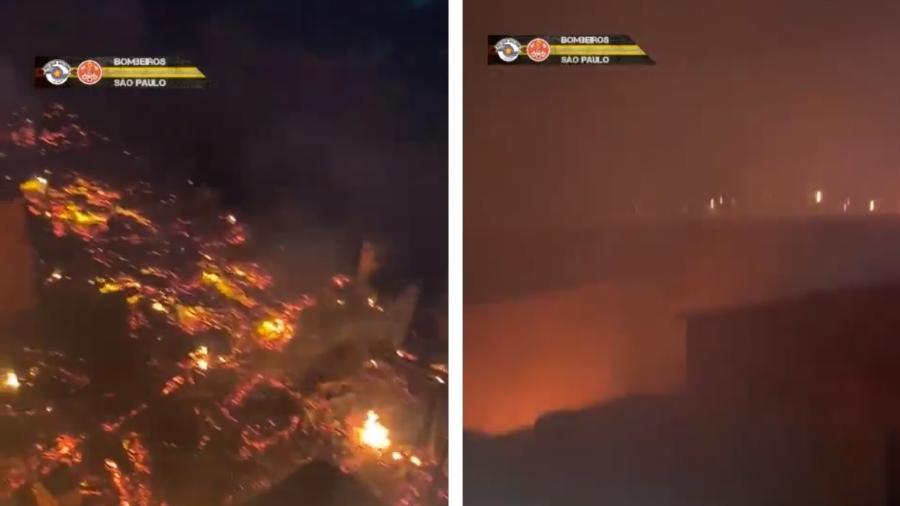 Incêndio em comunidade na zona Leste de São Paulo - Divulgação/Corpo de Bombeiros de São Paulo