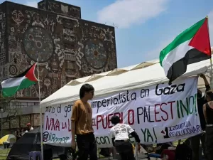 Estudantes pró-palestinos acampam na maior universidade do México