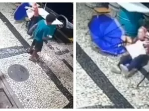 Idosa é abordada por homem, empurrada e cai em calçada no Rio; veja