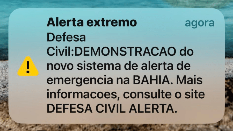 Alerta da Defesa Civil - Reprodução / Redes Sociais