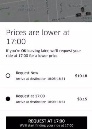 Uber testa ferramenta que deixa usuário pagar menos se pedir corrida mais tarde - Reprodução