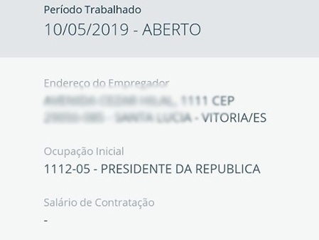 Estudante pede auxílio e descobre na carteira que é "presidente do Brasil"