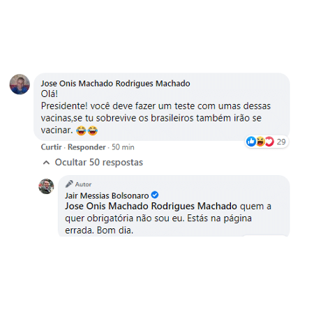 Jair Bolsonaro does not want the vaccine to be mandatory - Reproduction - Reproduction