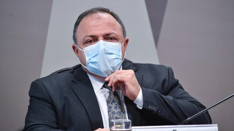 20.mai.2021 - O ex-ministro da Saúde, Eduardo Pazuello, durante depoimento à CPI da Covid - Leopoldo Silva/Agência Senado