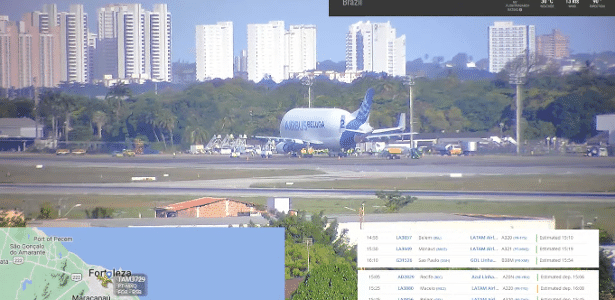 Avião-baleia chega a Fortaleza e pousa no Brasil pela primeira vez; veja  vídeo