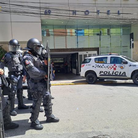 Polícia conteve invasão ao prédio do Sindmotoristas, na Liberdade - Divulgação - 08.dez.2023/Sindmotoristas