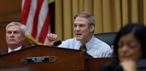 O republicano Jim Jordan, presidente da Comissão Judiciária da Câmara de Representantes dos EUA