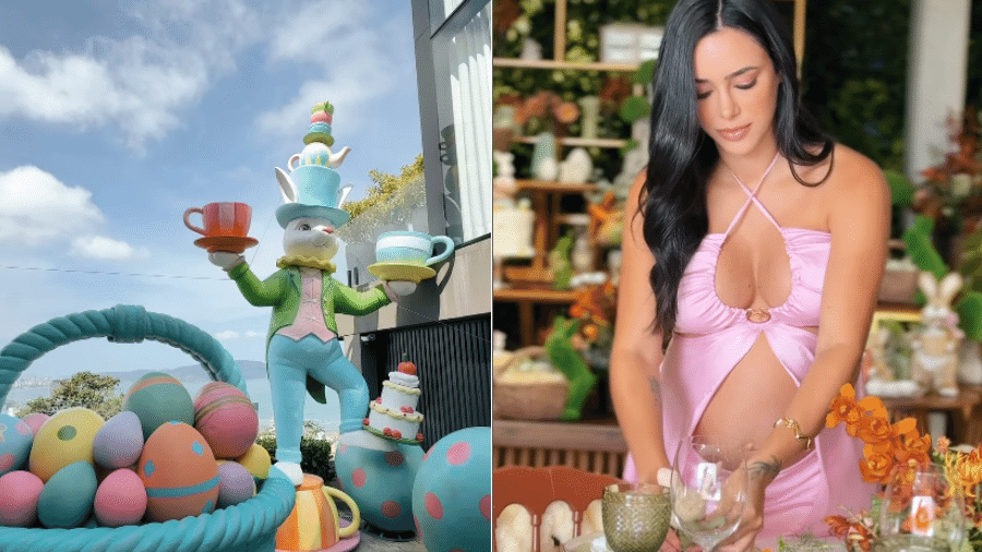 Bruna Biancardi preparou uma decoração especial para a Páscoa com a família, mas recebeu críticas nas redes sociais - Reprodução/Instagram