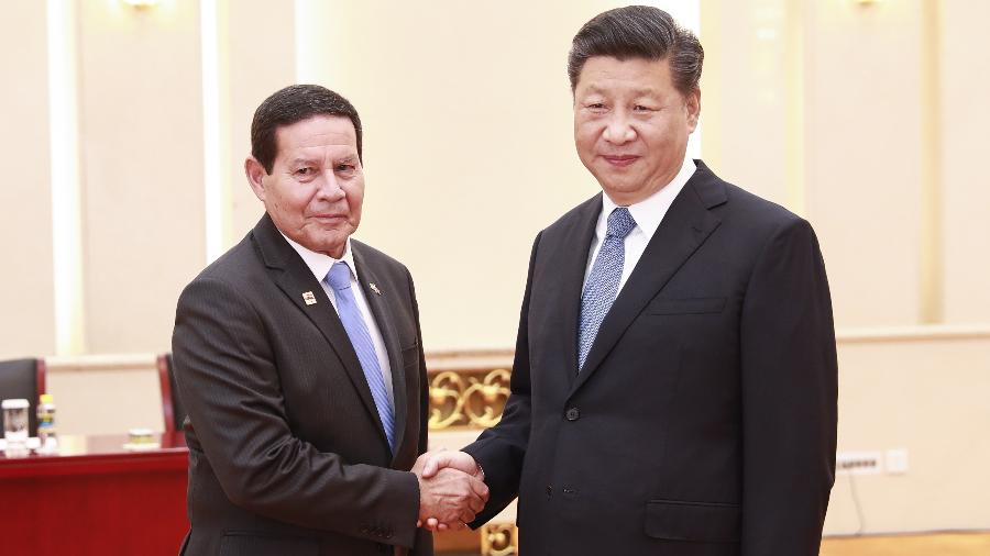 Vice-presidente Hamilton Mourão é recebido pelo presidente Xi Jinping em visita na China - Xinhua/Pang Xinglei