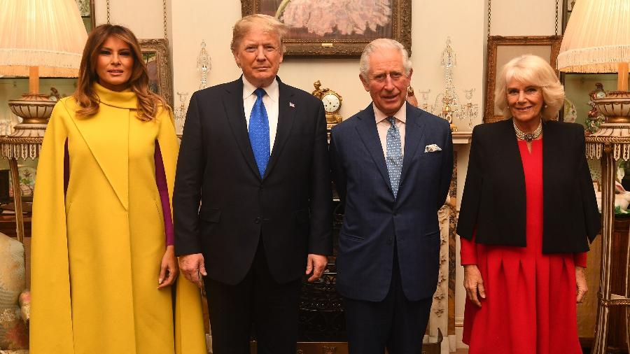 Donald Trump e Melania se encontram com o príncipe Charles e Camilla em Clarence House - Victoria Jones / POOL / AFP