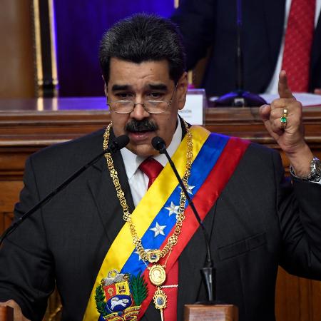 14.jan.2020 - O presidente da Venezuela, Nicolás Maduro, durante discurso na Assembleia Constituinte, em Caracas - Federico Parra/AFP