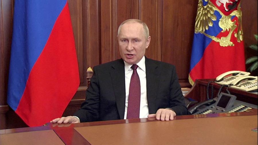 Líderes mundiais têm defendido sanções econômicas após o presidente da Rússia, Vladimir Putin, autorizar a invasão à Ucrânia - Russian Pool/via REUTERS TV/File Photo