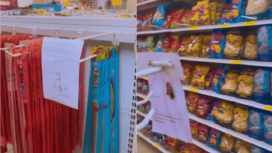 Loja reaproveitou currículo para usar como placa de preço em Sergipe - Reprodução/Instagram