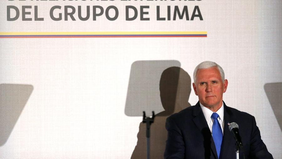 Mike Pence, vice-presidente dos EUA, em reunião do Grupo de Lima na Colômbia - LUISA GONZALEZ/REUTERS