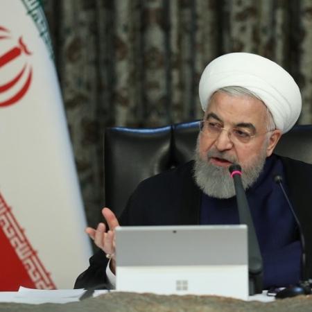 Presidente do Irã, Hassan Rouhani, durante reunião sobre o coronavírus em Teerã - 