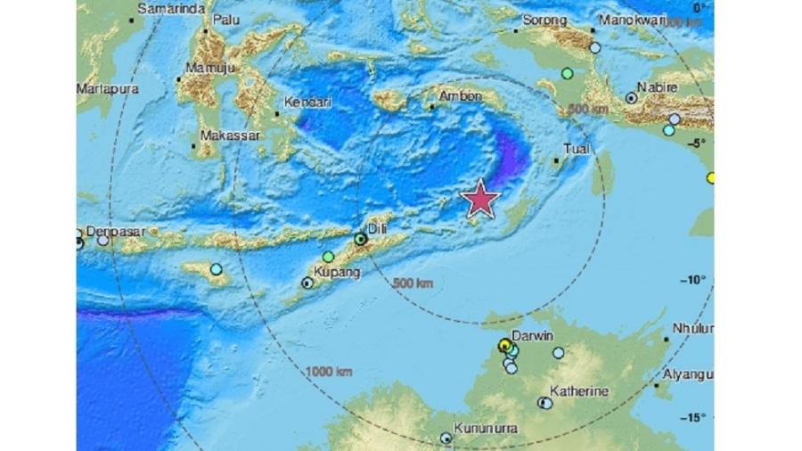 Tremor foi registrado pouco antes das três da manhã e gerou alerta de tsunami para algumas regiões da Indonésia - EMSC/Twitter