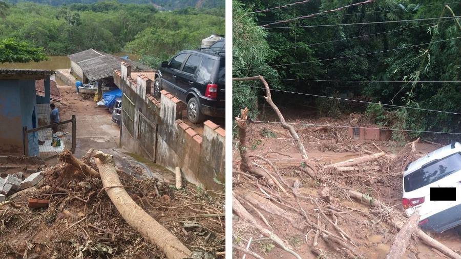 Rua Maria Caetana, no morro da Barra do Sahy, uma das áreas afetadas em São Sebastião (SP) - Arquivo pessoal