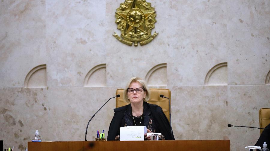 14.set.2023 - A ministra Rosa Weber, presidente do STF, durante sessão plenária do tribunal
