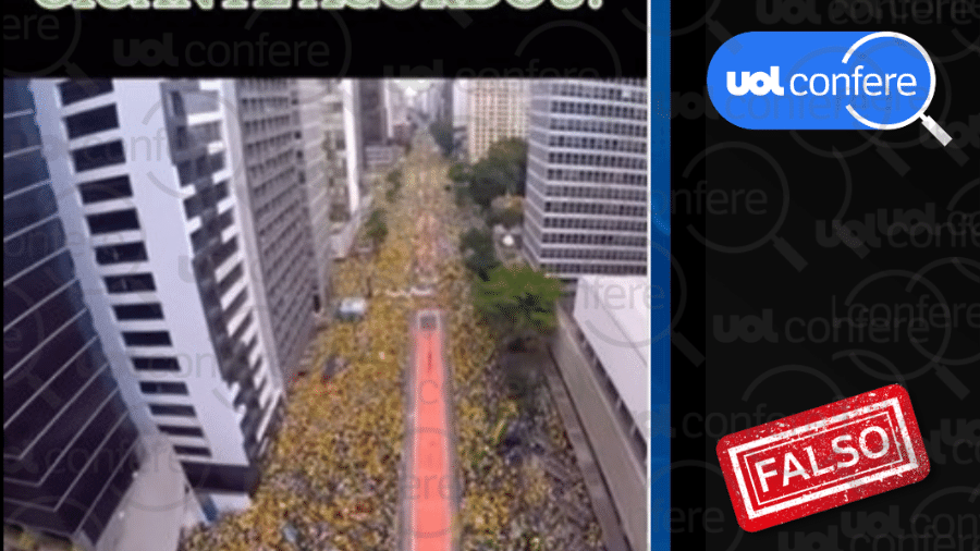 30.nov.2023 - imagens são de protesto contra a então presidente Dilma Rousseff, em 2015, não a favor do ex-presidente Jair Bolsonaro, em novembro de 2023