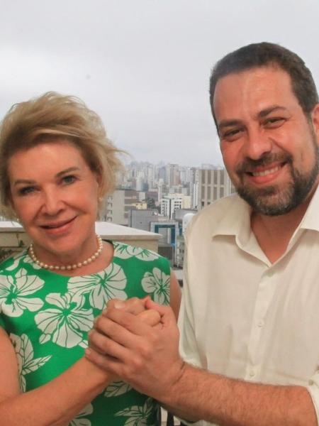 Marta Suplicy e Guilherme Boulos depois de almoço na casa da ex-prefeita em que discutiram a entrada dela na chapa dele como candidata a vice-prefeita